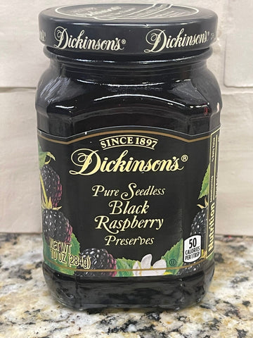 Dickinson's Pure Seedless Black Raspberry Preserves 10 oz Jar