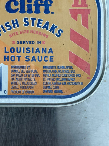 12 Cans of Beach Cliff Fish Steaks in Louisiana Hot Sauce, 3.75 oz