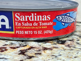 4 BIG CANS Goya Wild Caught Sardines in Tomato Sauce 15 oz Can Snack