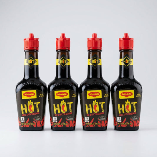 4 Bottles of Maggi Europe Hot & Spicy Liquid Seasoning, 3.38 oz