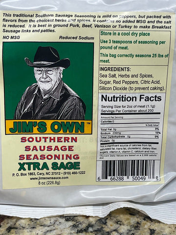 2 Bags of Jim’s Own Xtra Sage Sausage Seasoning, 8 oz