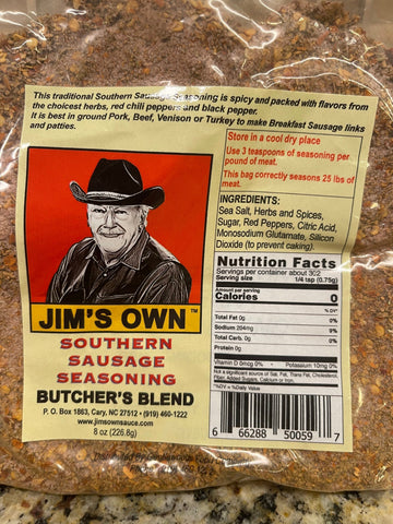 2 BAGS Jim’s Own Butcher’s Blend Sausage Seasoning 8 oz Spice Pork Deer