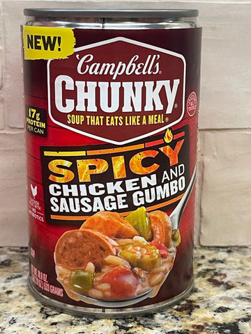 4 Campbell's CHUNKY Spicy Chicken & Sausage Gumbo Soup 18.8 oz Can