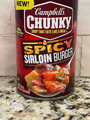 4 Campbell's CHUNKY Spicy Sirloin Burger Soup 18.8 oz Can