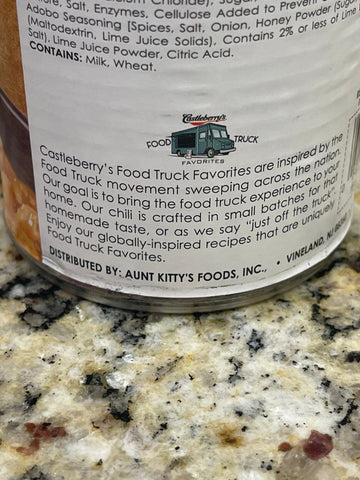 4 Cans of Castleberry's Food Truck Adobo Lime White Chicken Chili, 15 oz