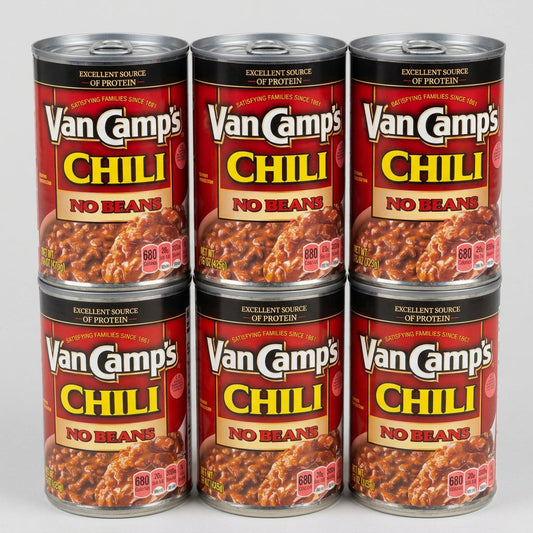 6 Cans of Van Camp's Chili with No Beans, 15 oz