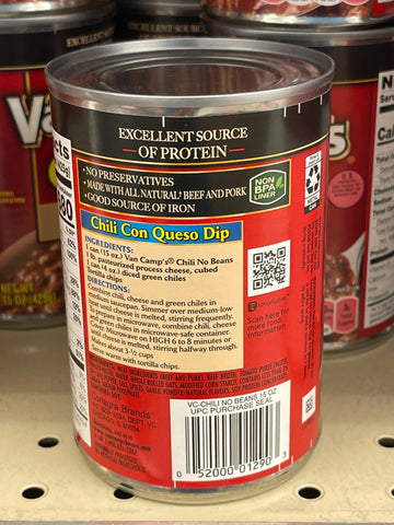 6 Cans of Van Camp's Chili with No Beans, 15 oz