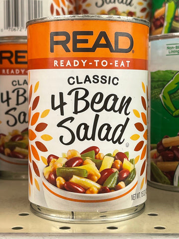 4 CANS Read Ready to Eat 4 Beans Salad 15 oz Can Green Kidney Wax Beans