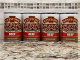 4 CANS Keystone All Natural Beef 14.5 Oz Heat & Serve Roast Stew Rice Soup