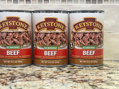 3 CANS Keystone All Natural Beef 14.5 Oz Heat & Serve Roast Stew Rice