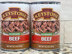 2 CANS Keystone All Natural Beef 14.5 Oz Heat & Serve Roast Stew Rice