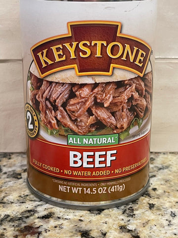 4 CANS Keystone All Natural Beef 14.5 Oz Heat & Serve Roast Stew Rice Soup