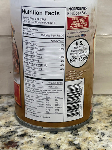3 Cans Keystone All Natural Beef 14.5 Oz