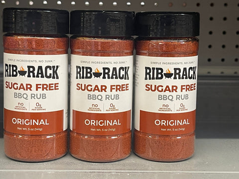 3 JARS Rib Rack SUGAR FREE Original BBQ Dry Rub Seasoning Spice 5 oz