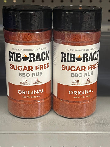 2 JARS Rib Rack SUGAR FREE Original BBQ Dry Rub Seasoning Spice 5 oz