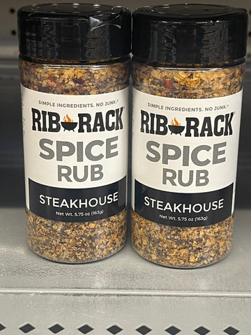 2 JARS Rib Rack Steakhouse Rub Seasoning Spice 5.75 oz Steak Beef