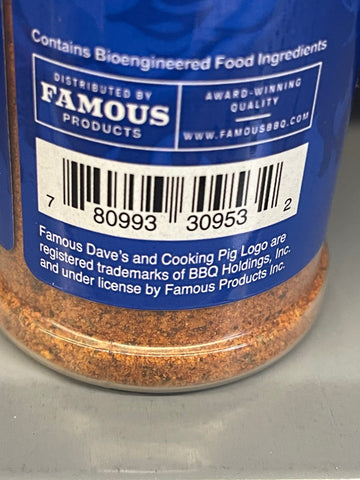 2 JARS Famous Dave’s Chicken Rub Seasoning Savory Spice Garlic 5.25 oz