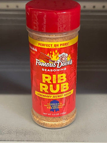 2 Jars of Famous Dave’s Rib Rub Seasoning Savory Spice Garlic, 5.5 oz