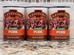 3 CANS Keystone All Natural Pork 14.5 Oz Heat & Serve BBQ Soup Taco