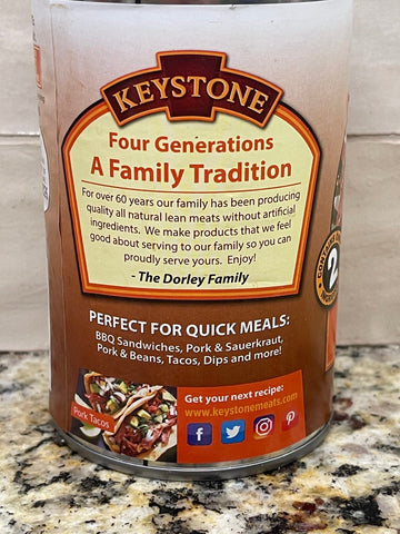 4 CANS Keystone All Natural Pork 14.5 Oz Heat & Serve BBQ Soup Pie