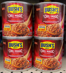 4 CANS Bush's Chili Magic Chili Starter Hearty Heat Hot 16 oz Can Base