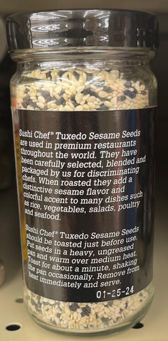 Baycliff Sushi Chef Tuxedo White and Black Sesame Seeds 3.75 oz Bottle