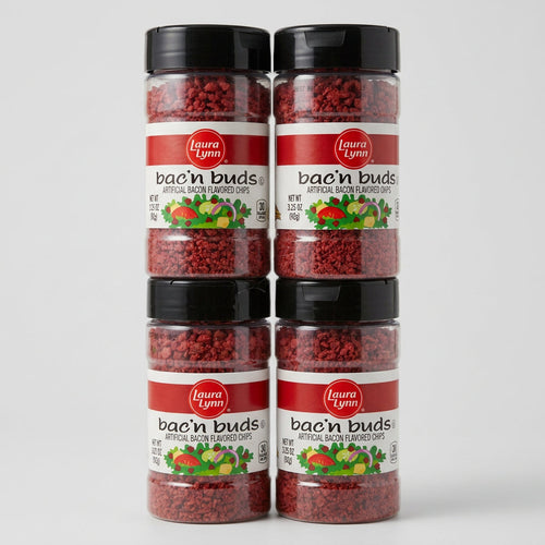 4 Jars of Laura Lynn Bac'n Buds Artificial Salad Bacon Bits, 3.25 oz