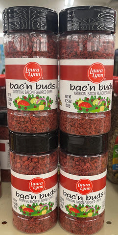 4 Jars Laura Lynn Bac'n Buds Artificial Salad Bacon Bits 3.25 oz Bottle