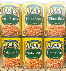 6 CANS Luck's Pinto Beans Fat Free 15 oz Can Vegetable Bean