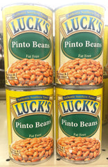 4 Cans Luck's Pinto Beans Fat Free 15 oz Can