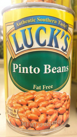 4 CANS Luck's Pinto Beans Fat Free 15 oz Can Vegetable Bean