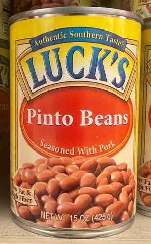 6 CANS Luck's Pinto Beans Seasoned with Pork 15 oz Can Vegetable Bean