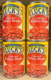 4 CANS Luck's Light Red Kidney Beans 15 oz Can Vegetable Bean