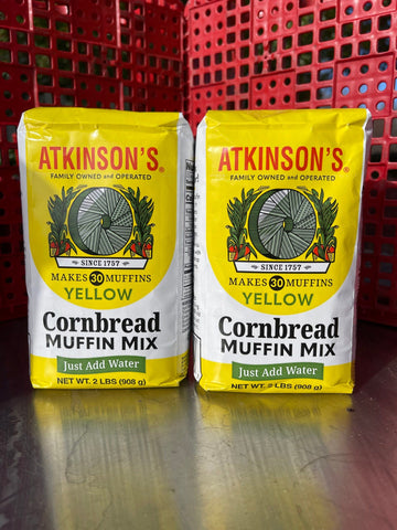 2 BAGS Atkinsons Yellow Cornbread Muffin Mix 2 lb Bag Jiffy Style