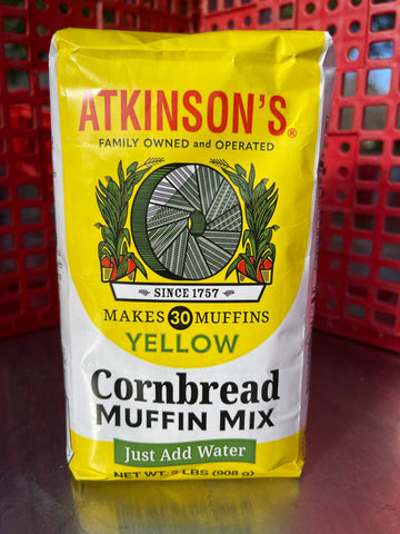 2 Bags of Atkinsons Yellow Cornbread Muffin Mix, 2 lb