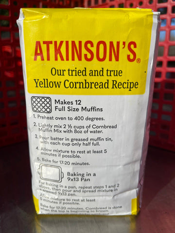 2 Bags of Atkinsons Yellow Cornbread Muffin Mix, 2 lb