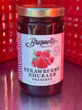 Braswells Strawberry Rhubarb Preserve 10.5 oz Jar Savory Jam Jelly Marmalade