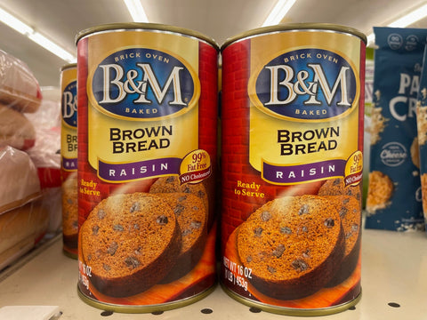 2 CANS Brown Bread With Raisins 16 oz can 1 pound loaf toast