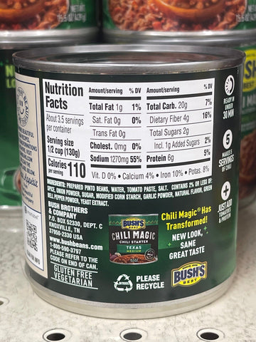 4 Cans of Bush's Chili Magic Chili Starter Campfire Recipe Medium, 16 oz