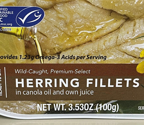 MW Polar Wild Caught Herring Fillets in Canola Oil 3.53 oz Tin Sardines Fish Can