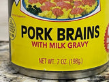 Rose Pork Brains with Milk Gravy 7 Ounce Can Breakfast with eggs Boone Brands