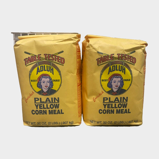 2 Bags of Adluh Table Tested Plain Yellow Corn Meal, 2 lb