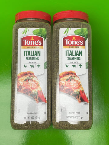 2 JARS Tone's Italian Seasoning Blend 14 oz Pizza Lasagna Spaghetti