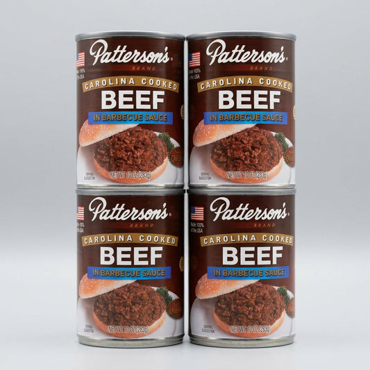 4 Cans of Patterson’s Barbecue Beef in Sauce, Carolina Cooked, 10 oz