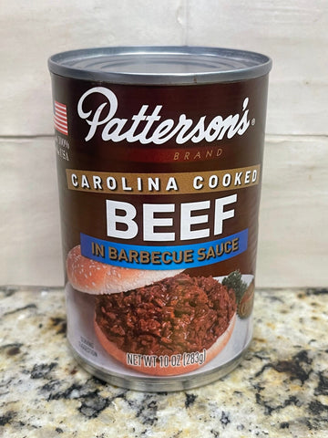 4 CANS Patterson’s Barbecue Beef in Sauce, Carolina Cooked 10 oz