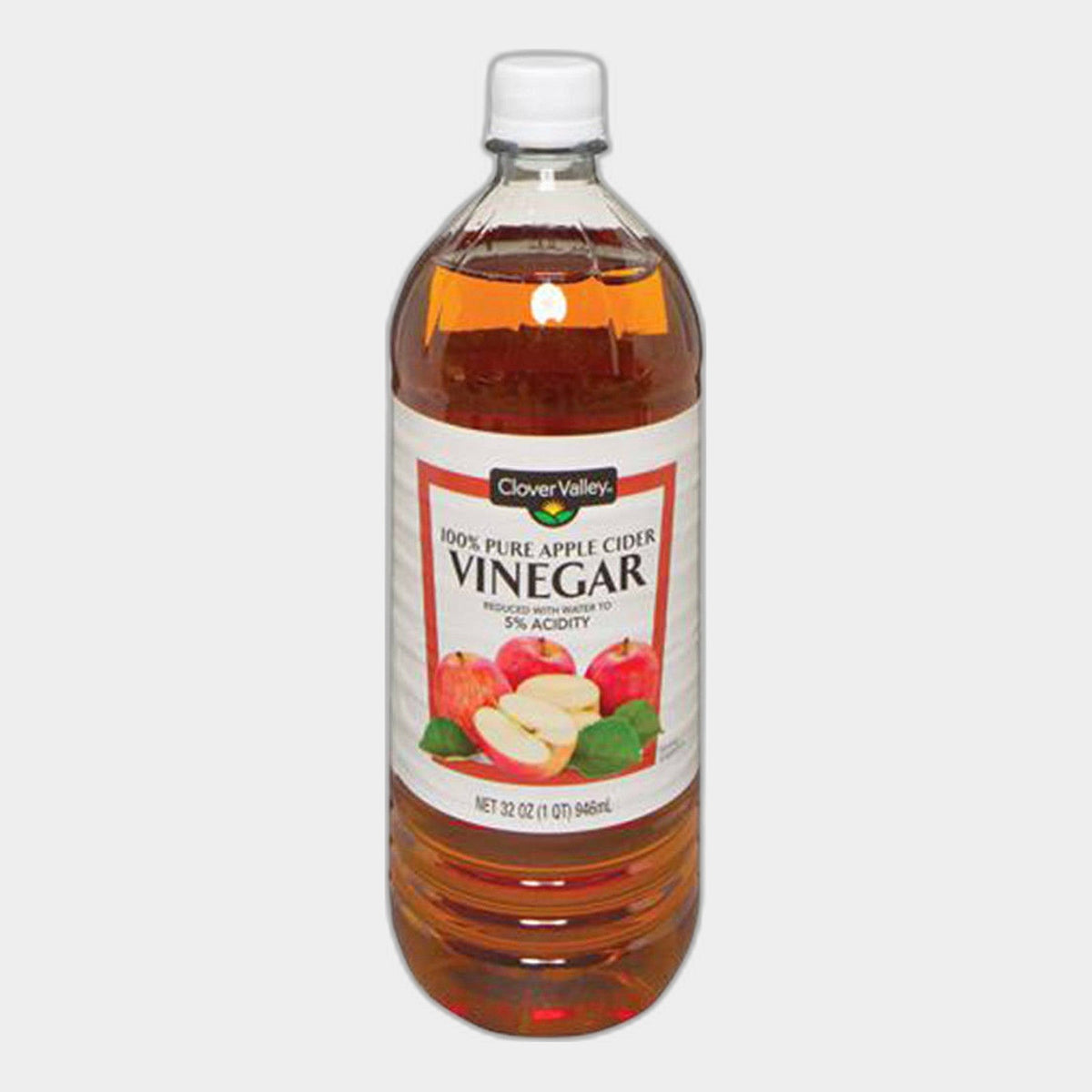 2 Bottles Clover Valley 5% Pure Apple Cider Vinegar, 32 oz