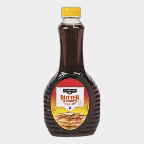 2 Bottles Clover Valley Butter Flavored Syrup, 24 fl oz
