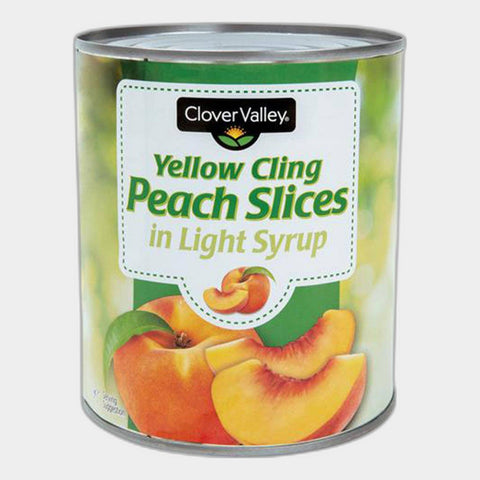 4 Cans Clover Valley Yellow Cling Peach Slices, 29 oz