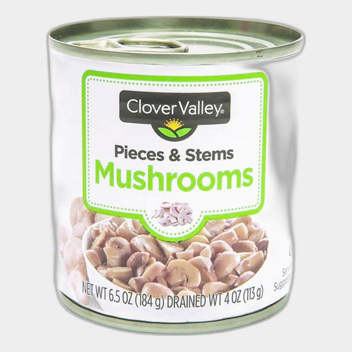6 Cans Clover Valley Mushrooms Pieces & Stems, 4 oz