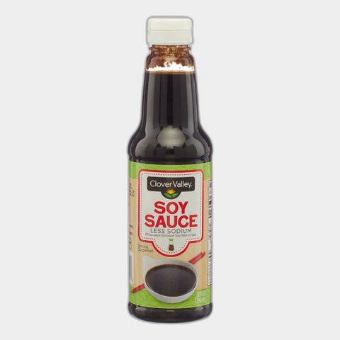 4 Bottles Clover Valley Less Sodium Soy Sauce, 10 fl oz